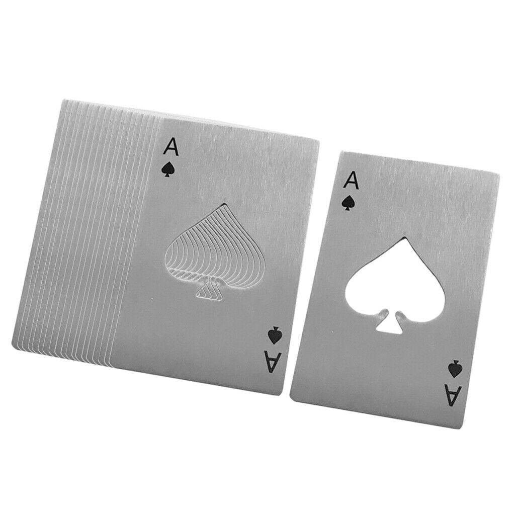 Pack of 20 Durable Playing Card Ace of Spades Soda Cover Bottle Opener Tools
