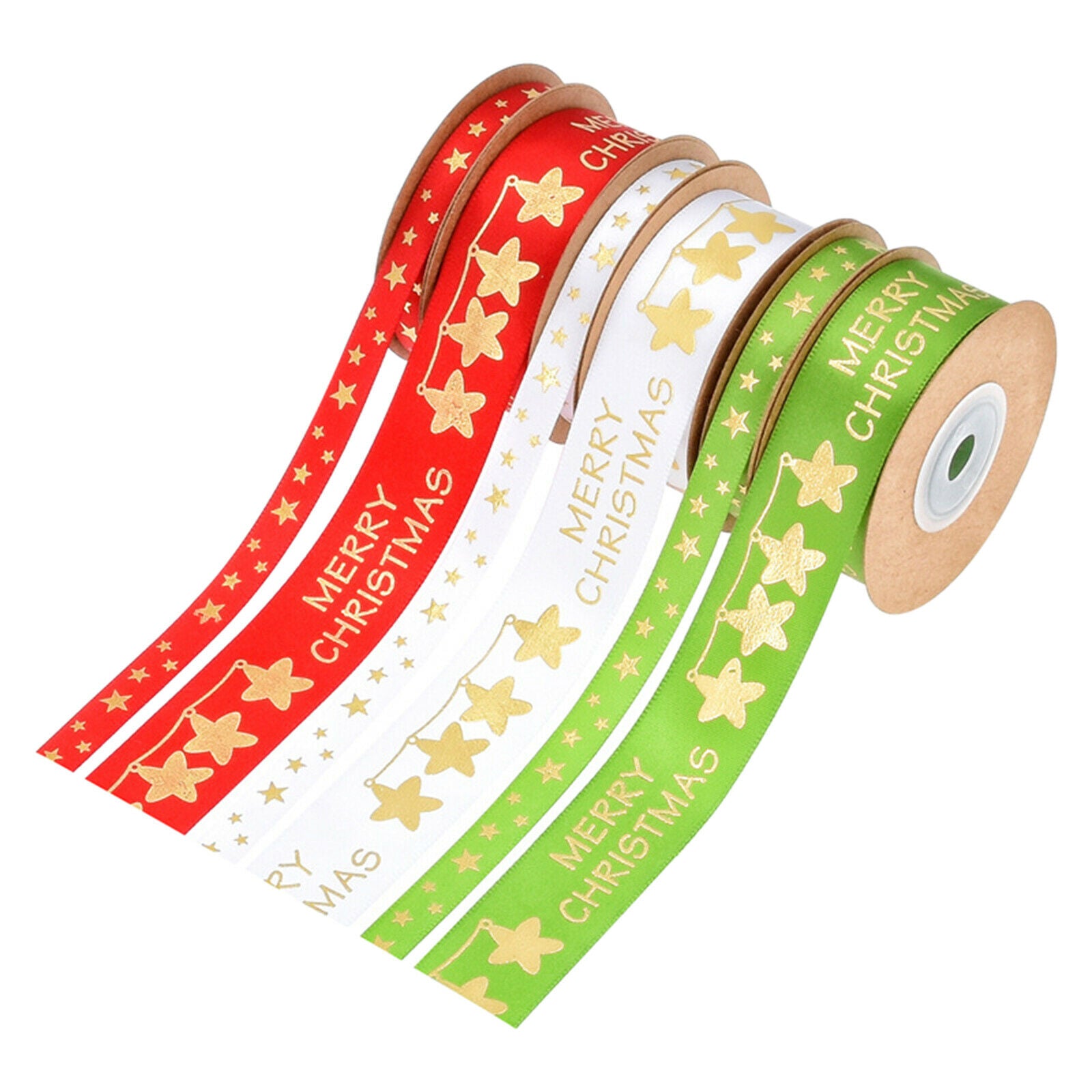 Merry Christmas Ribbon Printed Ribbons for Gift Wrapping DIY Decoration