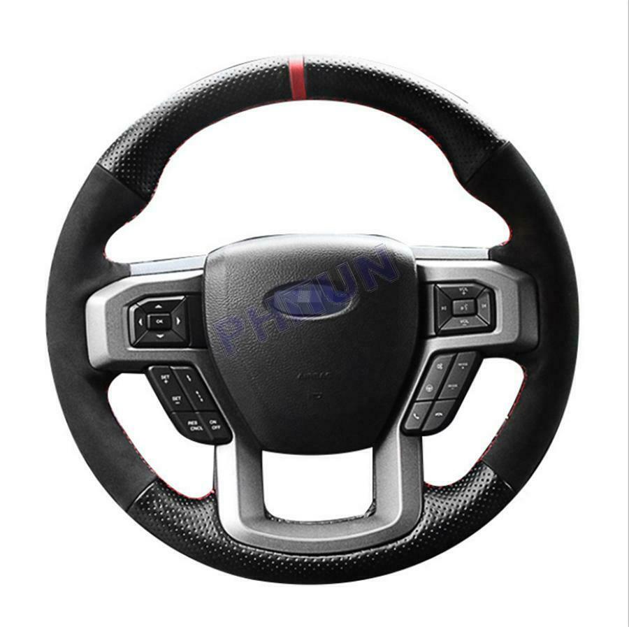 Hand Stitch Car Steering Wheel Cover For Ford F-150 2015-17 King Ranch Platinum