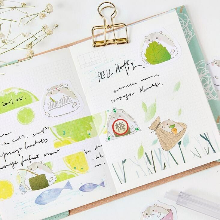 45pcs/pack lovely Hamster Stickers DIY decorative stationery Sealing stickers