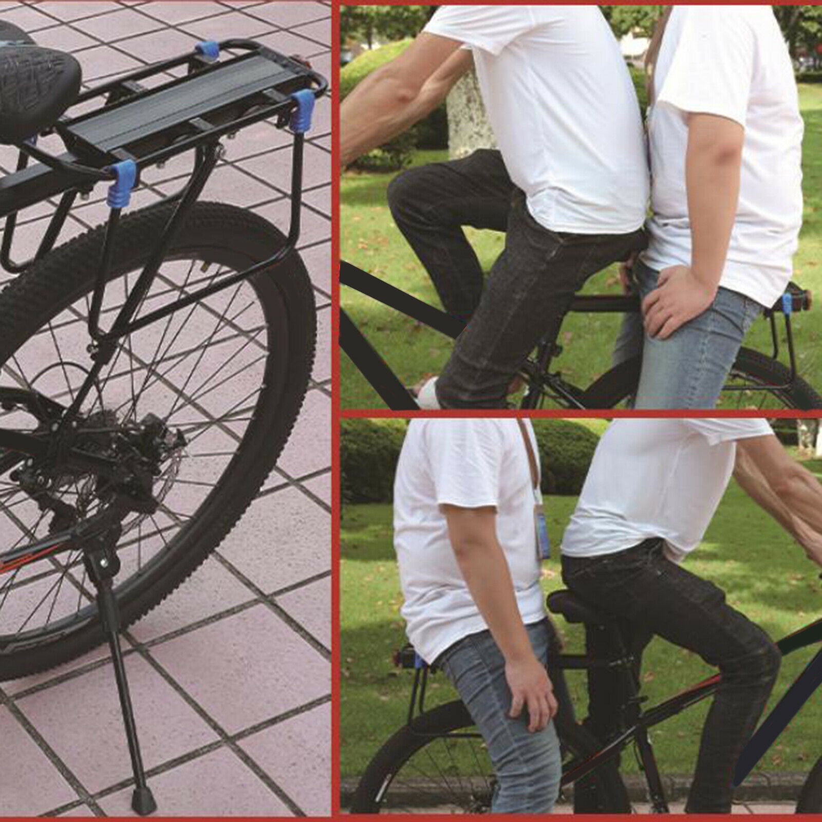 Alloy Bicycle Rear Pannier Carrier Cargo Luggage Rack Bikes With Taillight