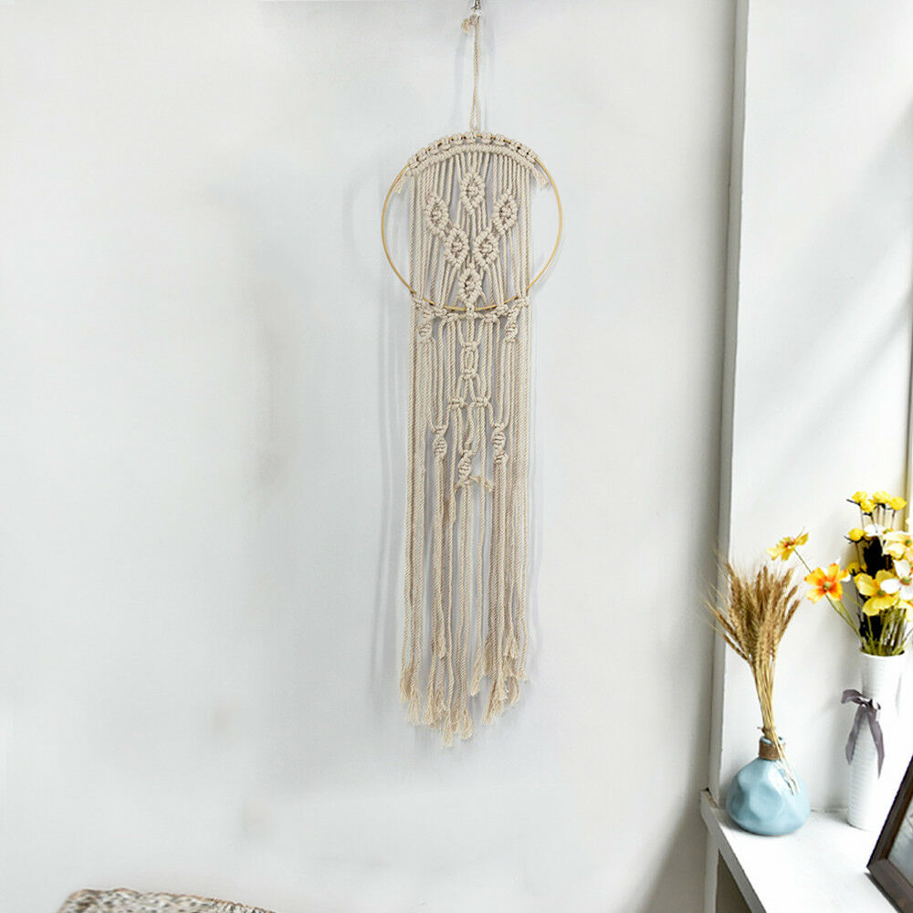 Natural Cotton Handmade Macrame Tassel Wall Hanging Hand Knitted Woven Tapestry