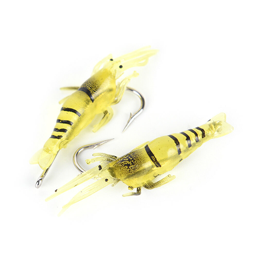 5x Shrimp Lures Soft Squid Jigs Lake Worm Prawn Fishing Lures Artificial B.l8