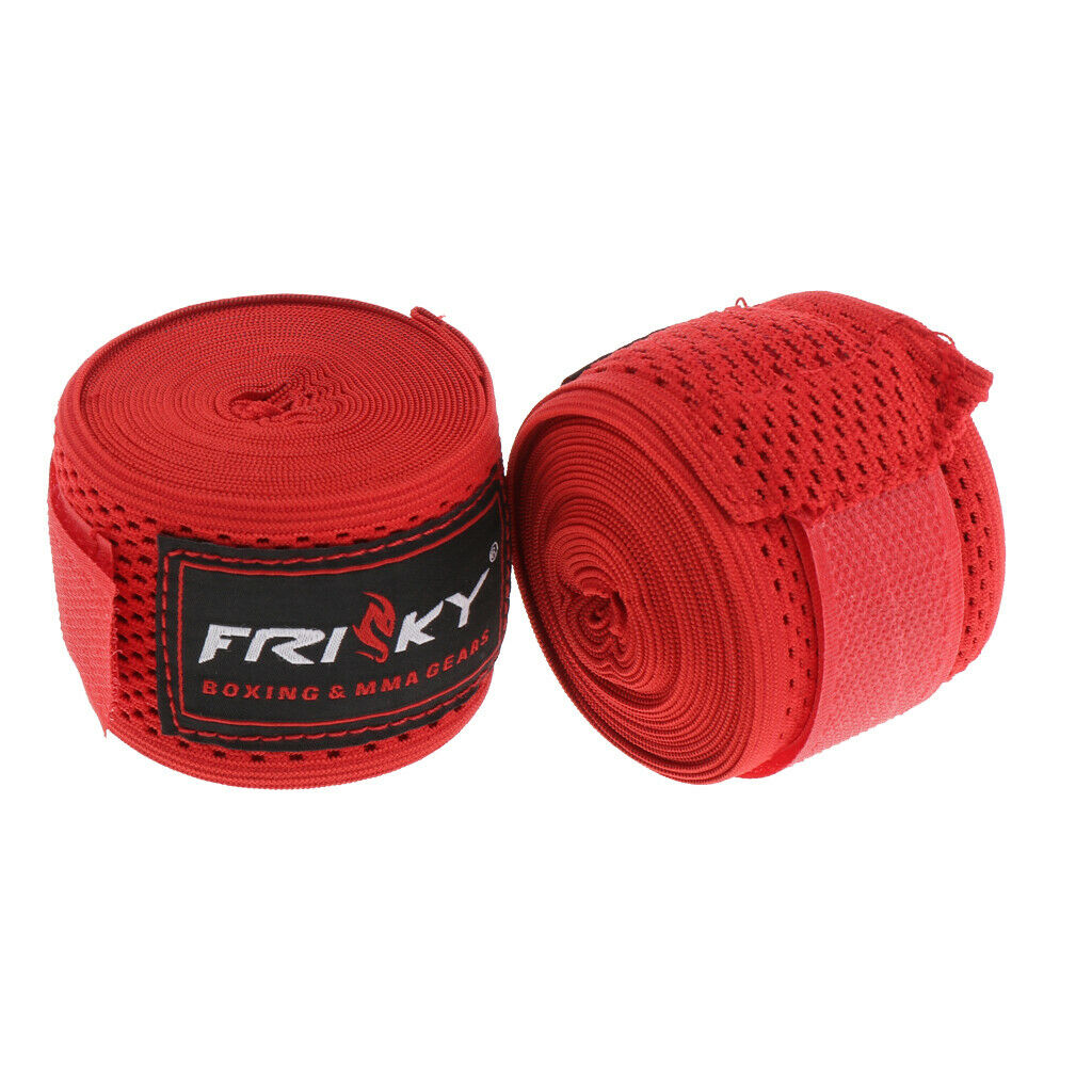 Boxing Fist Wraps Bandages Hand Protector Inner Gloves Elastic Strap Red
