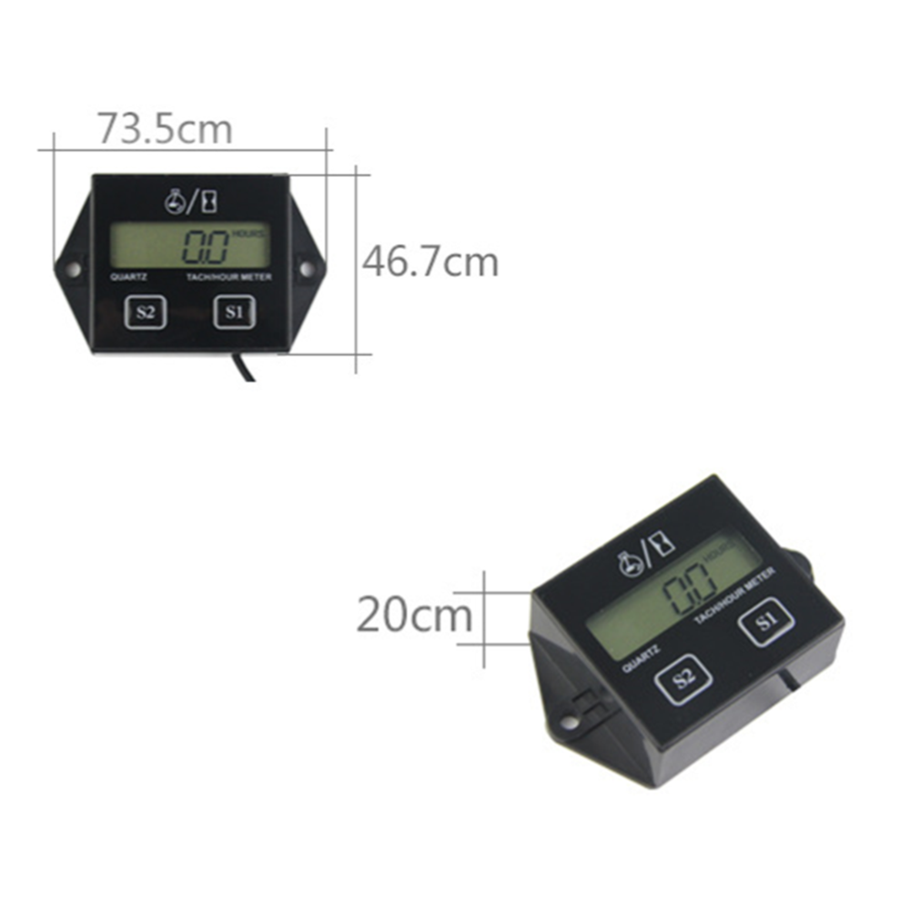 Tach Hour Meter Tachometer Gauge Engine RPM LCD Display For Motorcycle Motor