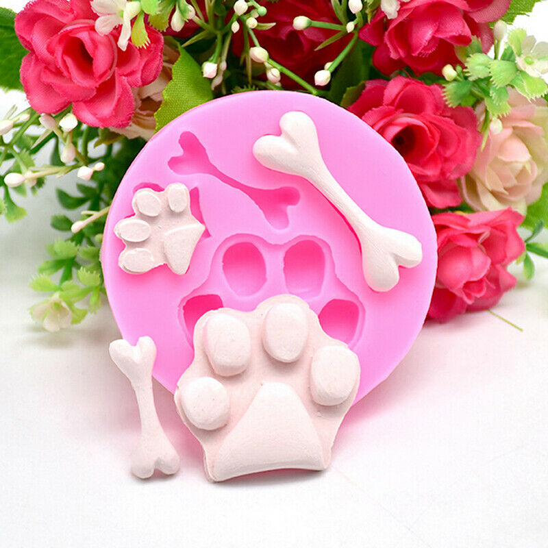 Dog foot bone shape silicone mold fondant chocolate cake decoration mold .l8