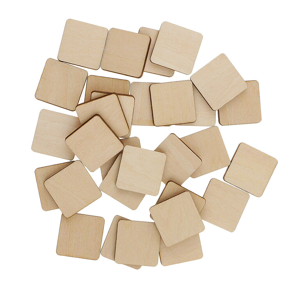 30x Natural Unpainted MDF Wooden Plaque Modeling DIY Embellishments 2cm
