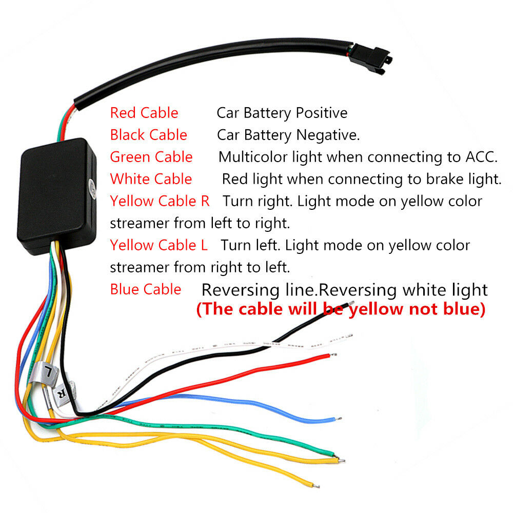 47"RGB Car Rear Trunk Strip Light Tailgate Brake Drive Turn Signal Flow LED Lamp