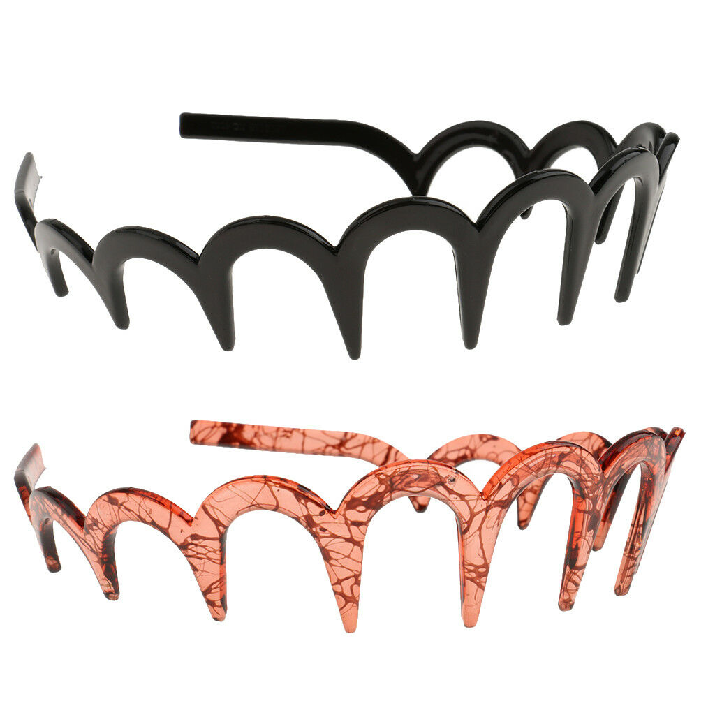 2 Pieces Tooth Zig  Hair Band Toothed Headband Alice Band Sport Lady Mens