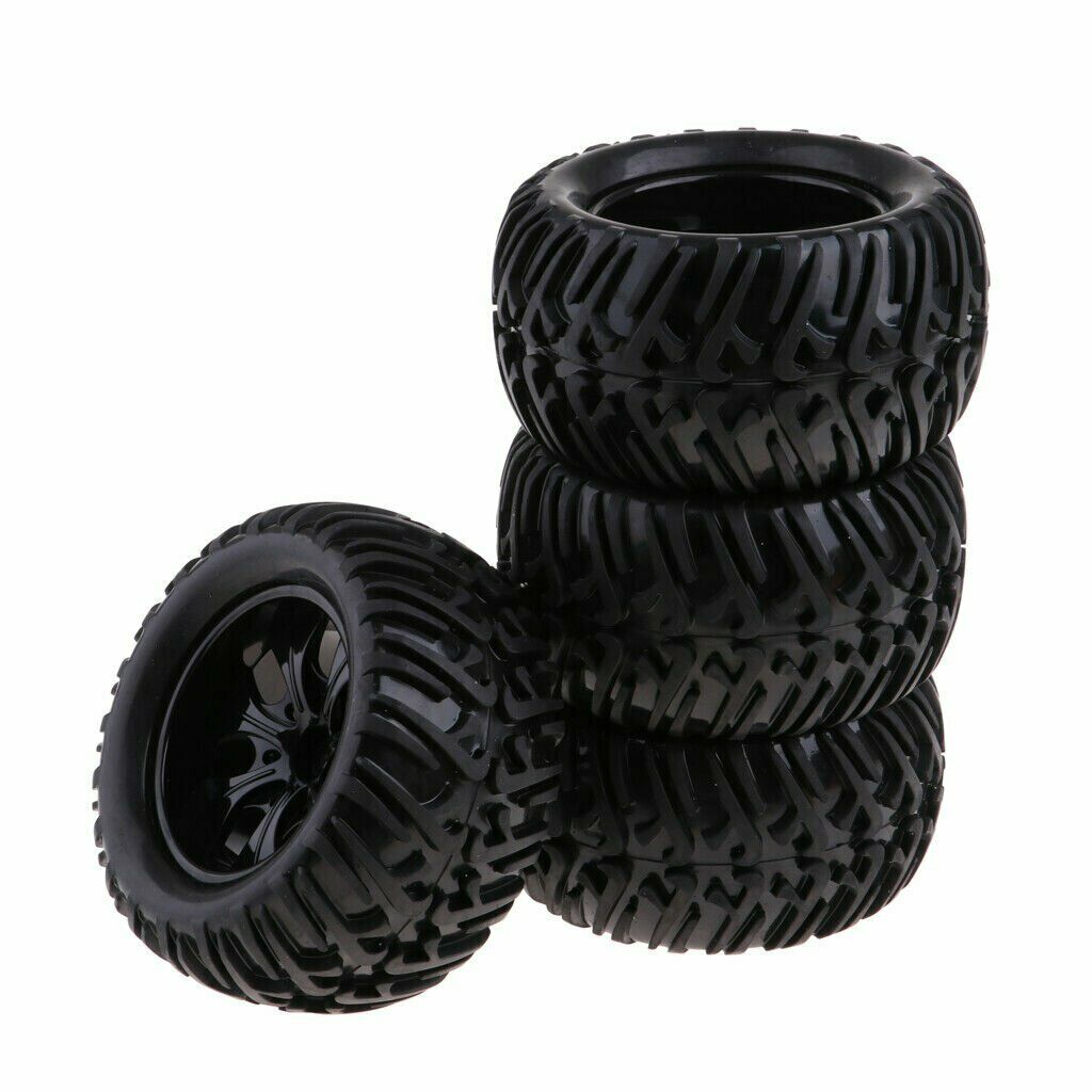 4Pcs Wheels Tire Tyres Set for 1/10 RC Car HPI Savage Flux XS Monster Truck FS