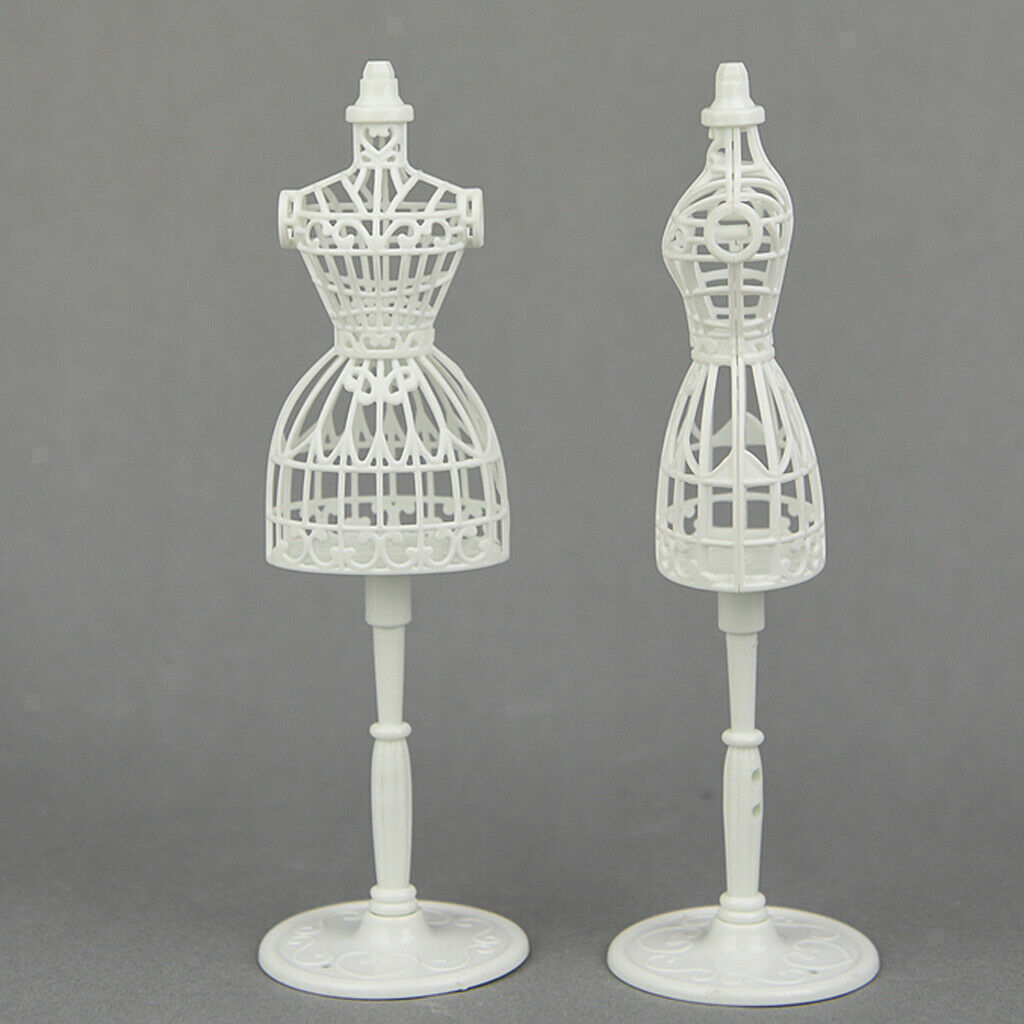2x 1/6 BJD Mini Clothes Dress Skirt Stand with Base for Blythe Accessory