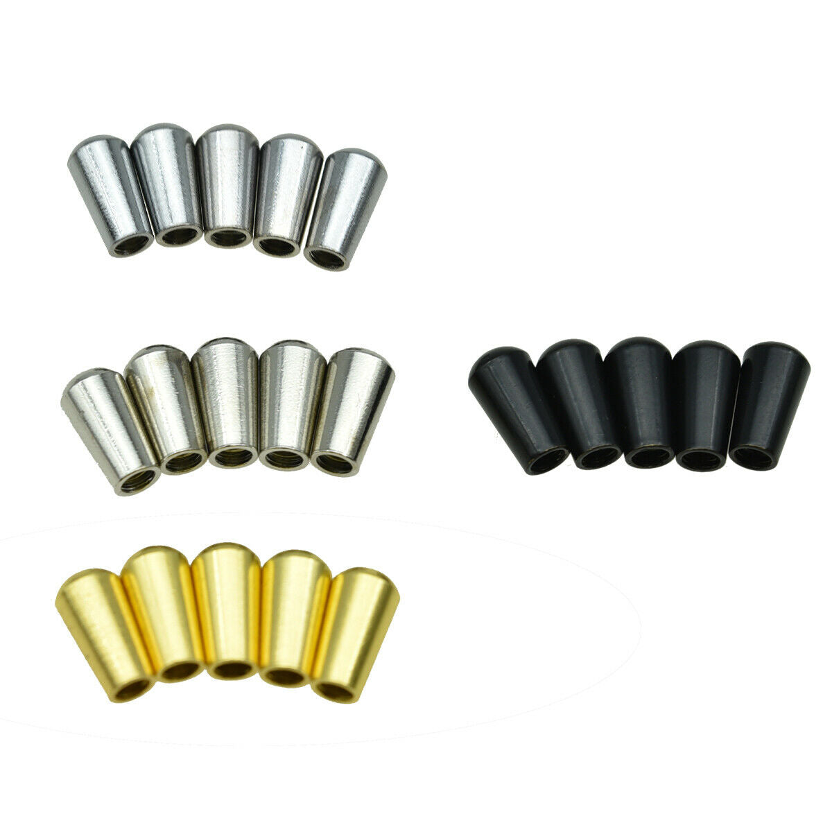 5x Black USA Thread SAE 8-32 Metal Toggle Switch Tip Fits Gibson/Switchcraft