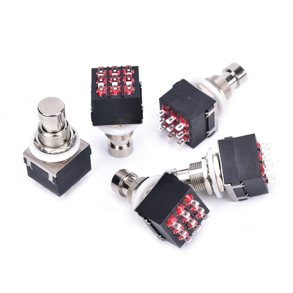 5 pcs 3PDT 9-Pin Guitar Effects Stomp Switch Pedal Box Foot Metal True  BDAU
