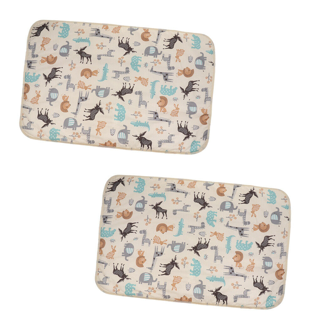 2pieces Cute Waterproof Infant Urinal Pad Baby Changing Mat Mattress Cover
