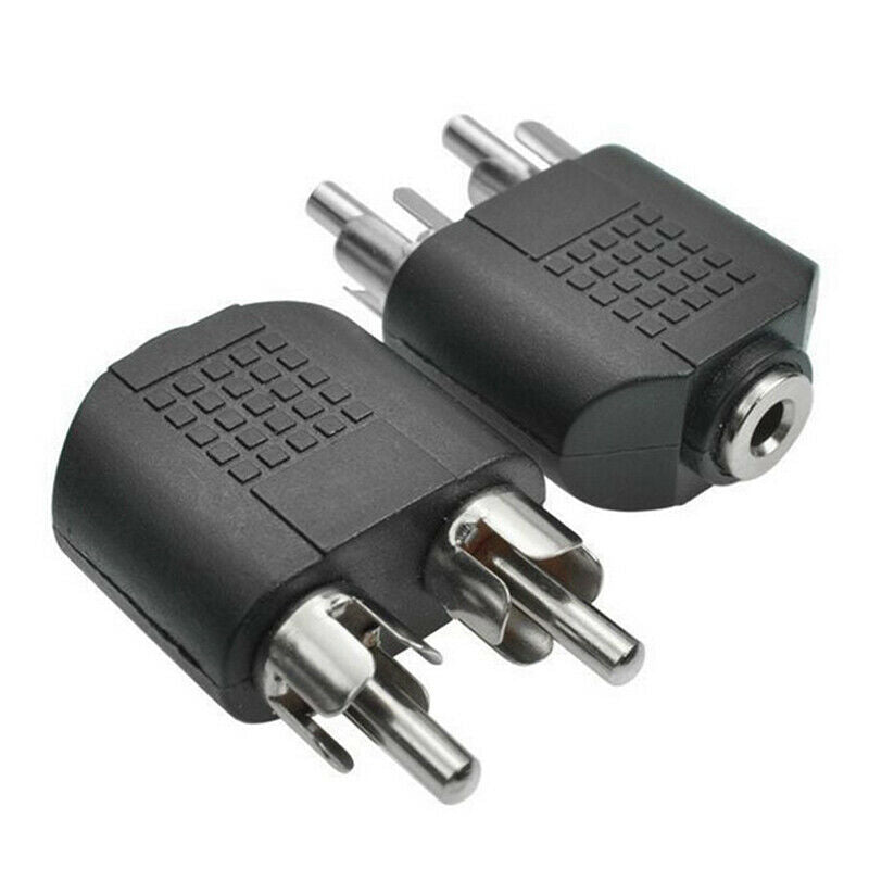 3.5mm  Female Jack To 2 Dual RCA Male Y Splitter Audio Adapter Convert.l8