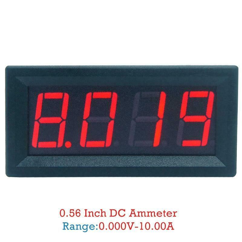 0-9.999A(10A) 4-digits bit Ammeter Current Panel Meter Gauge 0.56inch Red LED