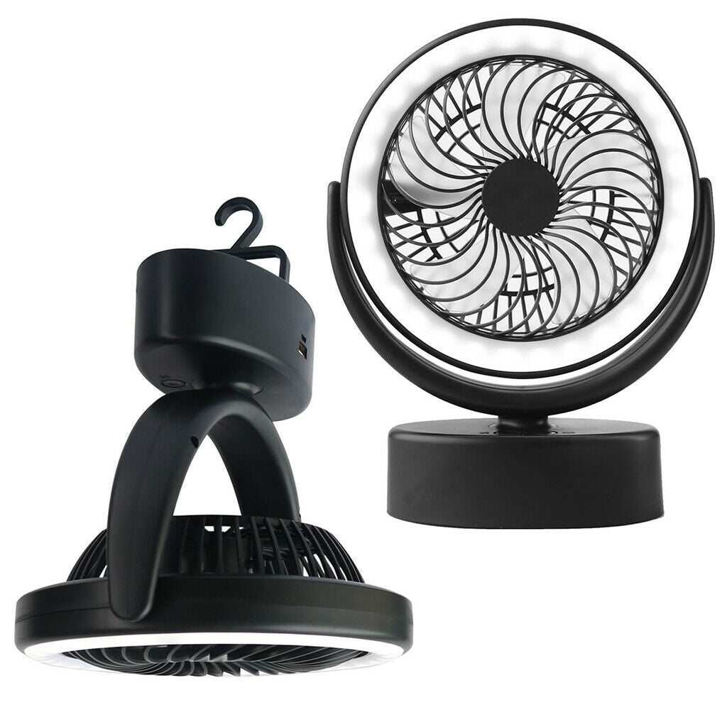 Tent Fan Light Hanging Camping Lantern USB Fans Emergency Outage Light