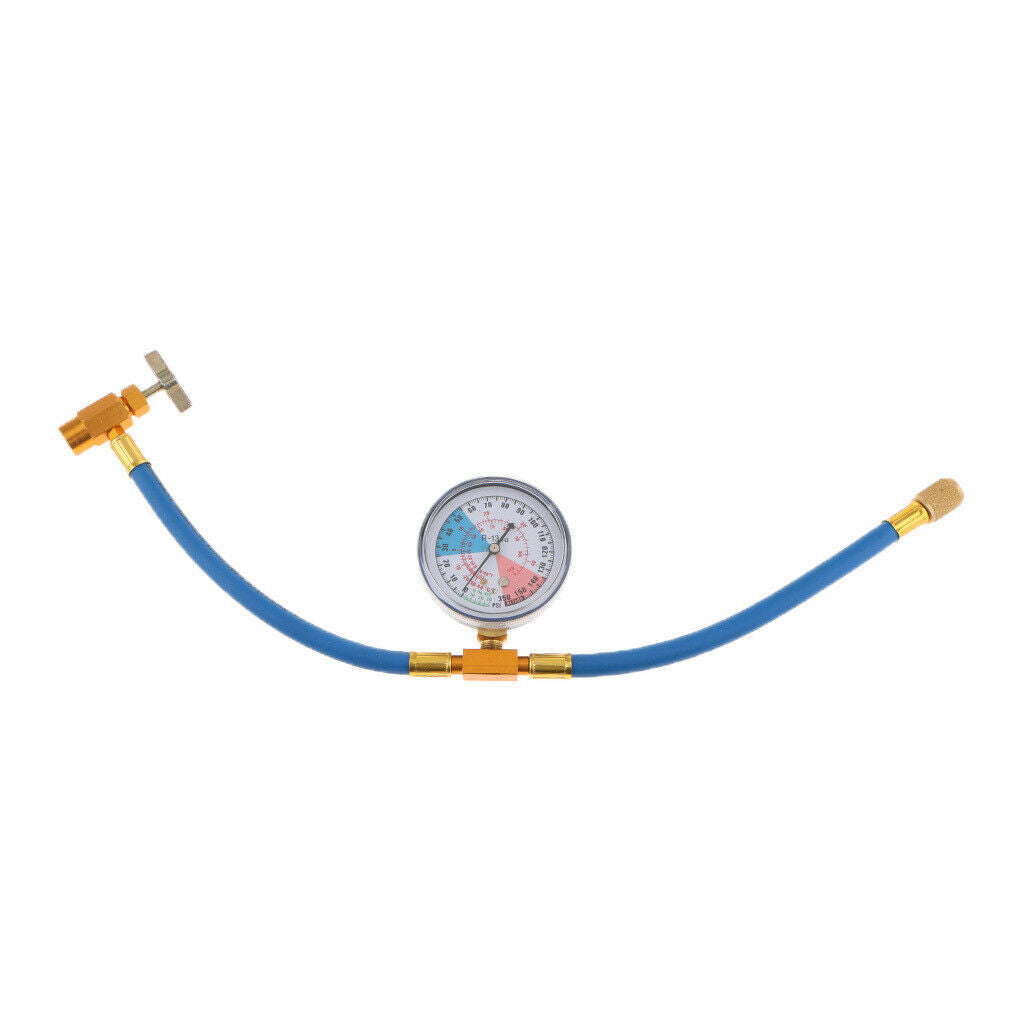 Car R134A to R12/R22 A/C Refrigerants Recharge Hose Pipe w/ Gauge 350PSI