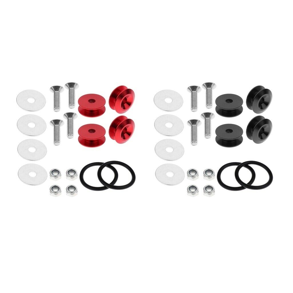 8pcs Quick Release Fastener Fixed Button Kit for Car Vehicles (Red + Black)