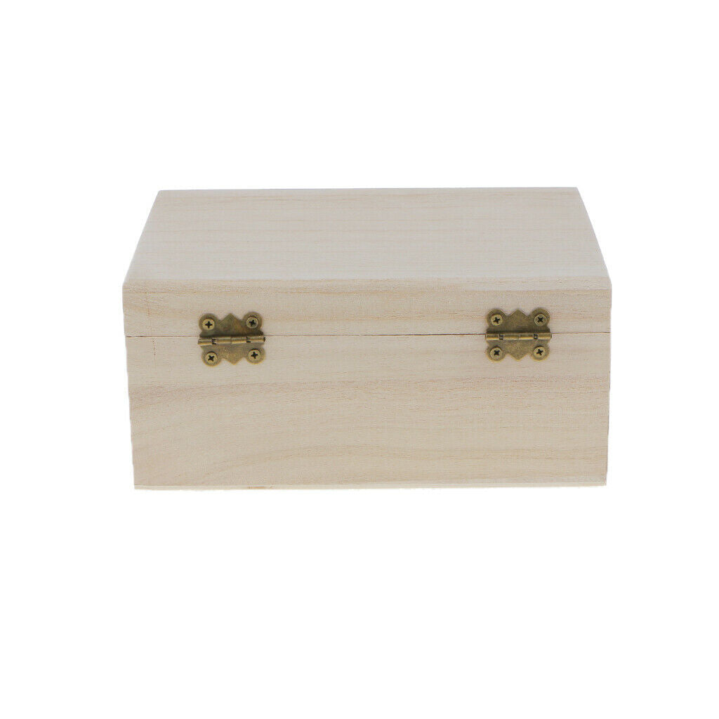 5 Pack Wooden Box Organizer Jewelry Storage Case Unpainted Natural Wood Portable