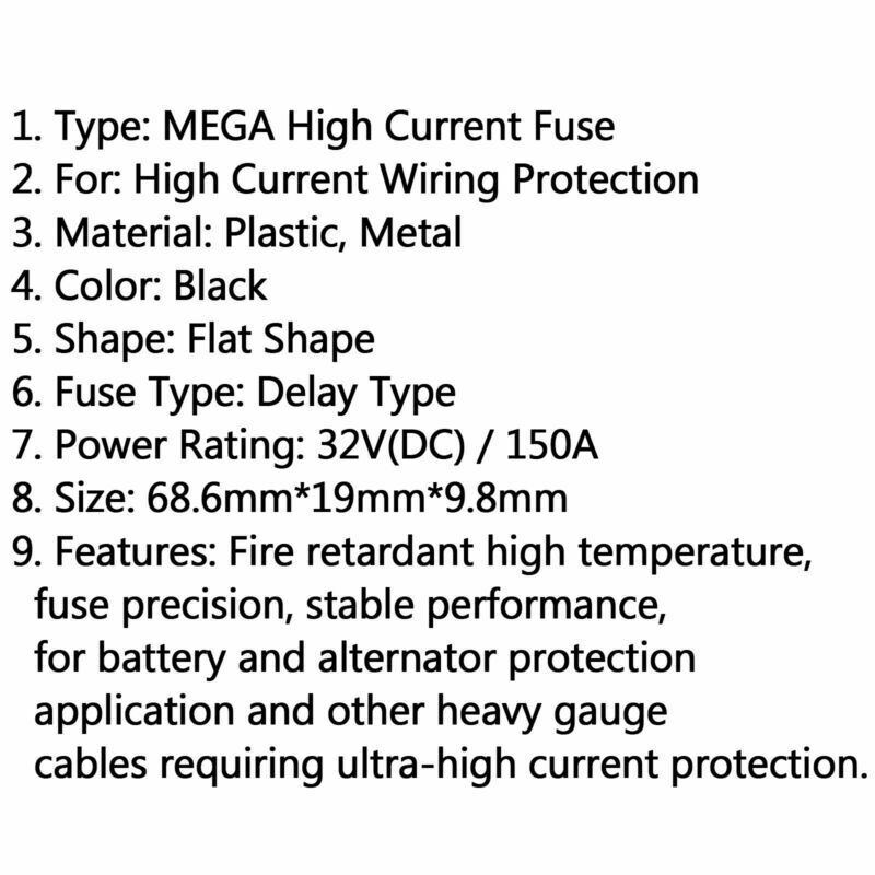 4Pcs MEGA Car Bolt Fixed Fuse High Current Line Protection Delay Fuse 32V/150A P