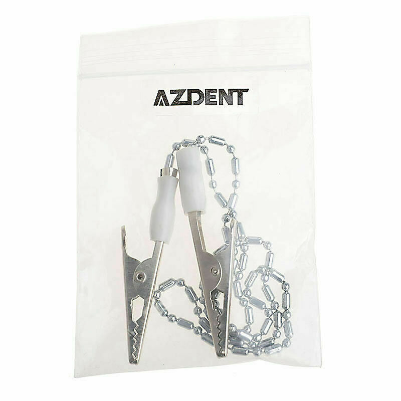 Dental Instrument Bib Clips Flexible Ball Stainless Chain Napkin Holder White