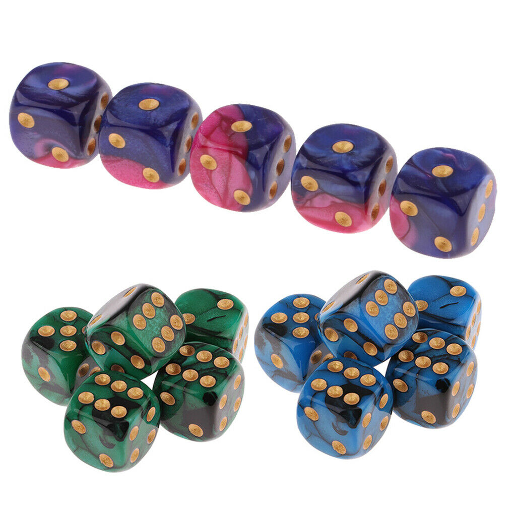 15pcs D6 Dotted Dice Round Corner For Kids Building Block Gifts