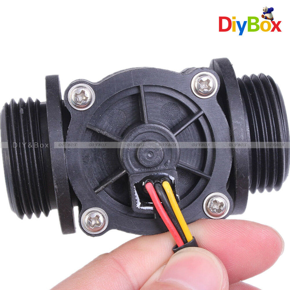 DN25 Water Hall Sensor Switch Liquid Flowmeter Counter DC 5-24V 1-60L/min