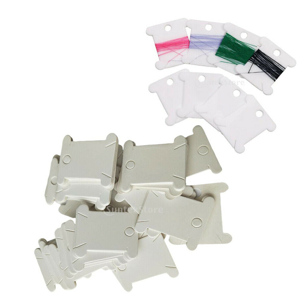 200pcs Hard Cardboard Thread Floss Bobbins Ribbon Twine Reel Organizer