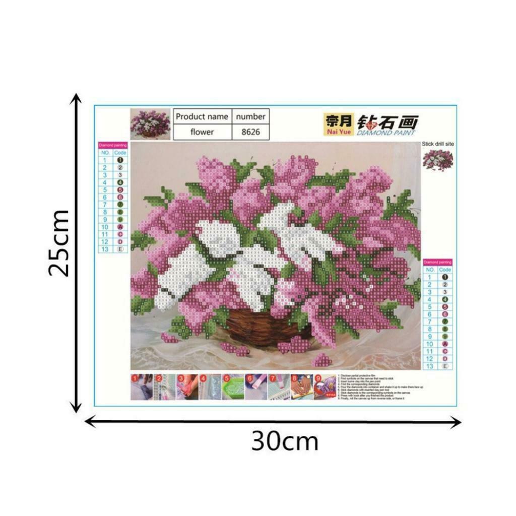5D Diamond Painting Embroidery Cross Stitch Kit Home Decor Flower 2