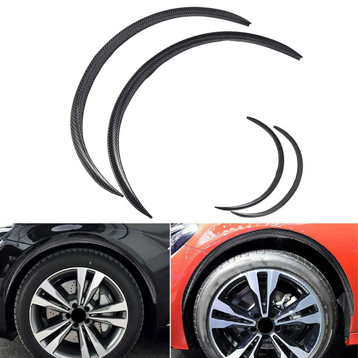 4 Pieces 28.7" Vehicle Wheel Trims Wheel Eyebrow Protection Strip For All Cars