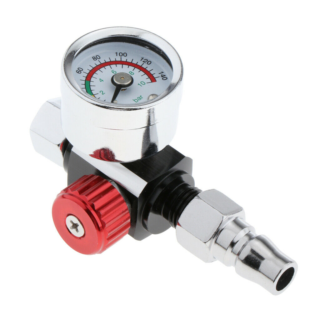 2Pcs Metal Spray  Regulator 0 12BAR Adjusting Valve With Manometer