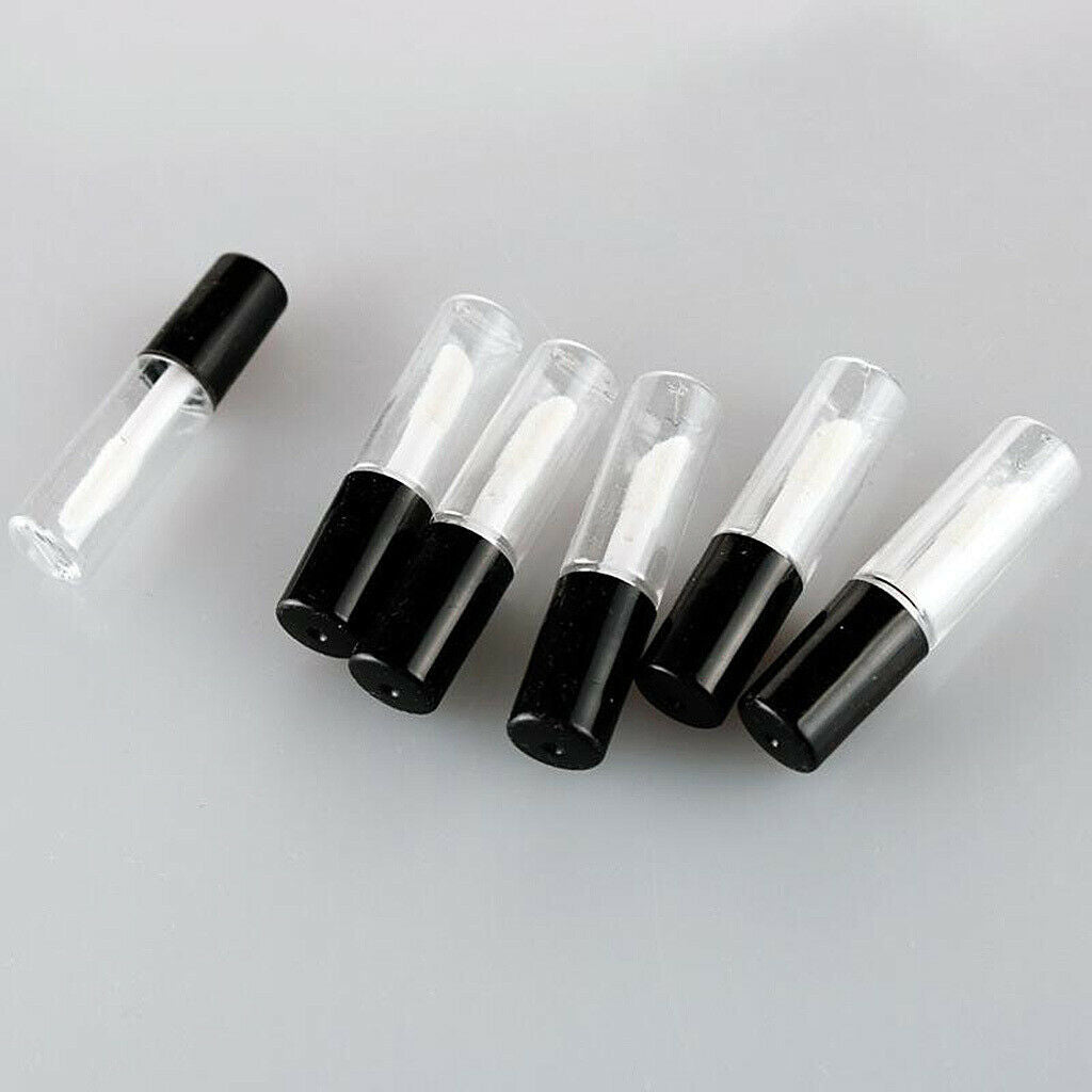5x Empty 2ml Clear Mini Lip Gloss Tube Bottle with Wand for Lipstick Samples