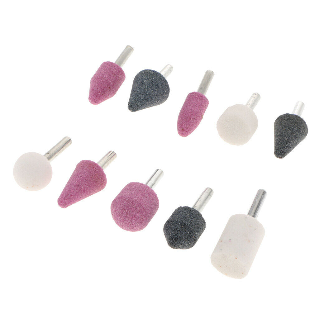 10x 6mm Cylindrical Electric Nail Drill Bits Polishing Grinding Head ZP-1009