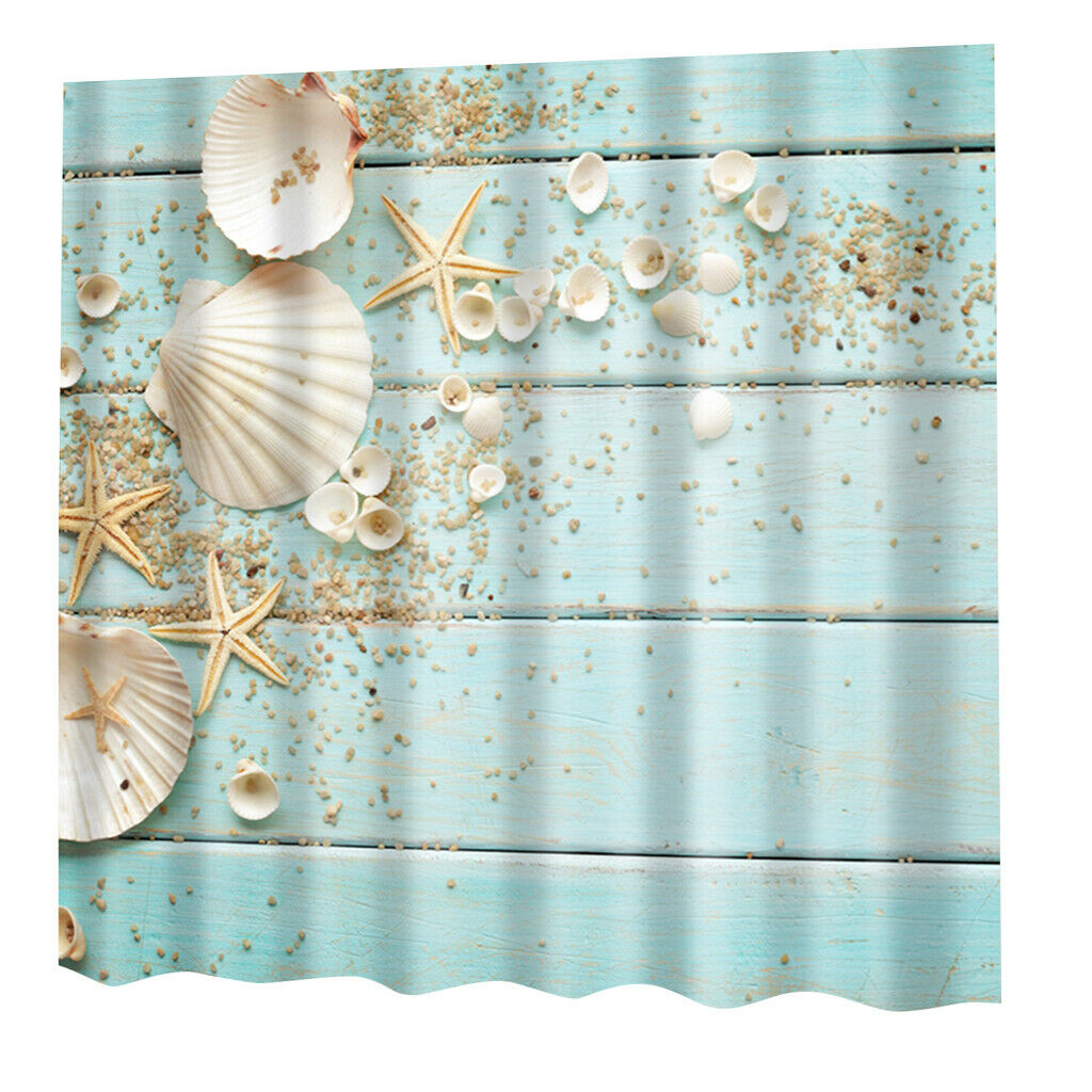 Modern Novelty Bathroom Shower Curtain with 12 Hooks Decor 180cm x 180cm 1