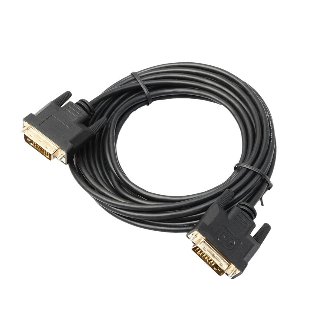 DVI-D Dual Link 24+1 M/M Extension Cable Lead For PC Monitor Projector 5m