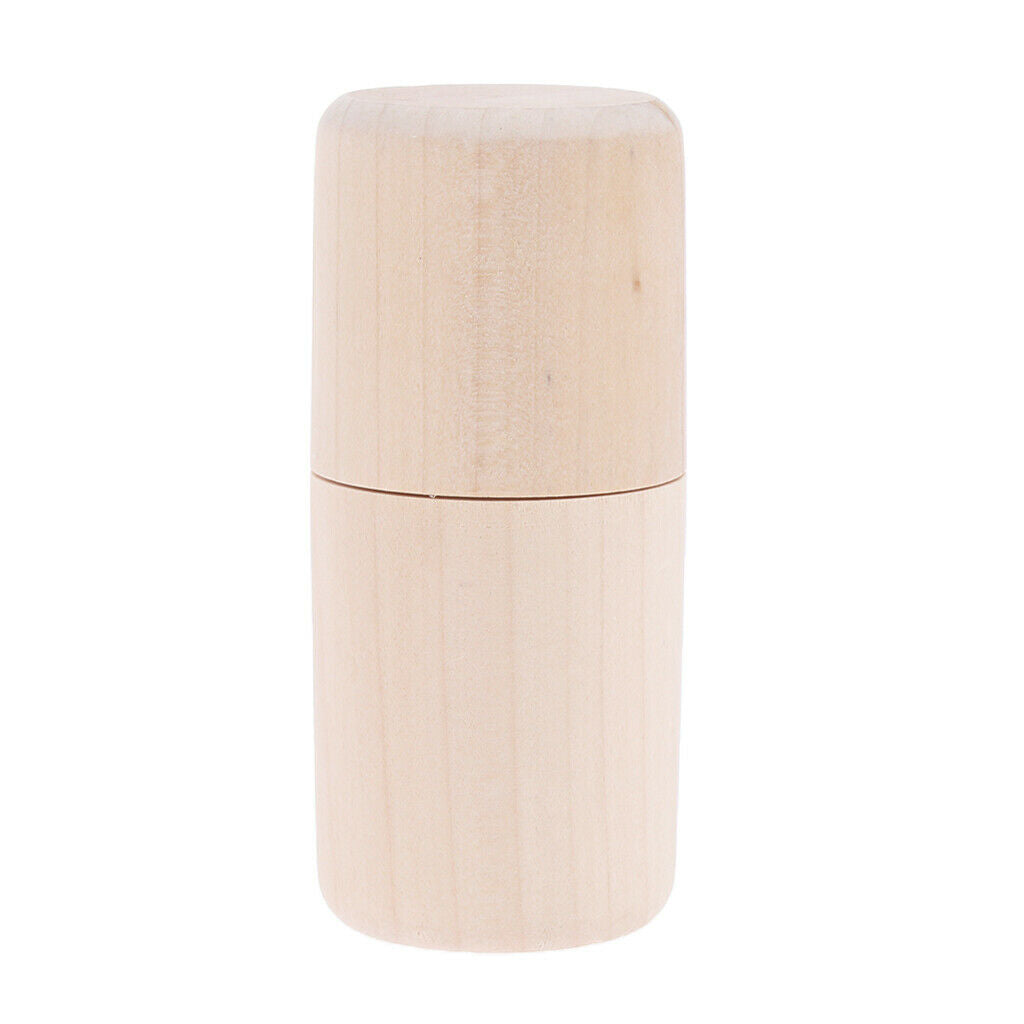 2x Cylinder Wood Storage Box Essential Oil Carry Case Organizer Holder 10ml