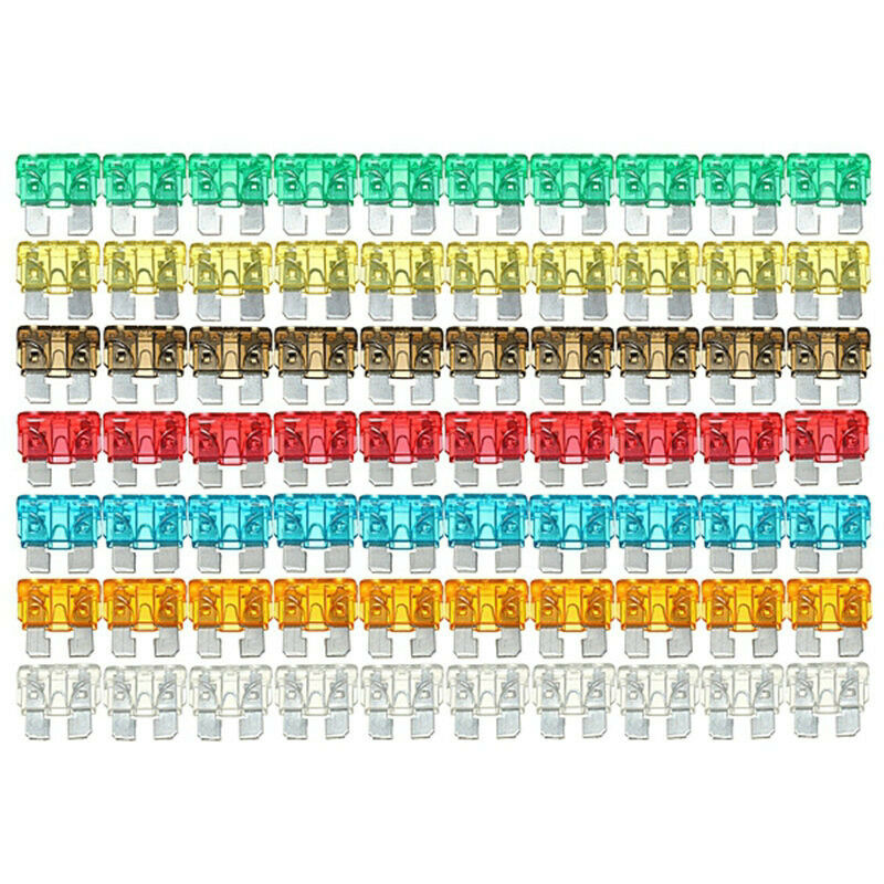 100 pcs Assorted Car Truck Medium Standard Fuse 5A 7.5A 10A 15A 20A 25A 30A Amp