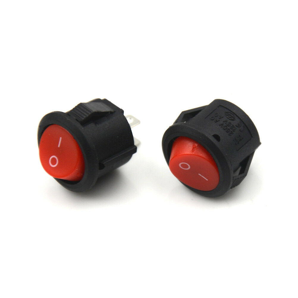 10x 16mm Round Boat Rocker SwitchesMini 2 PinON-OFF Rocker Switches 3A/250V B Tt