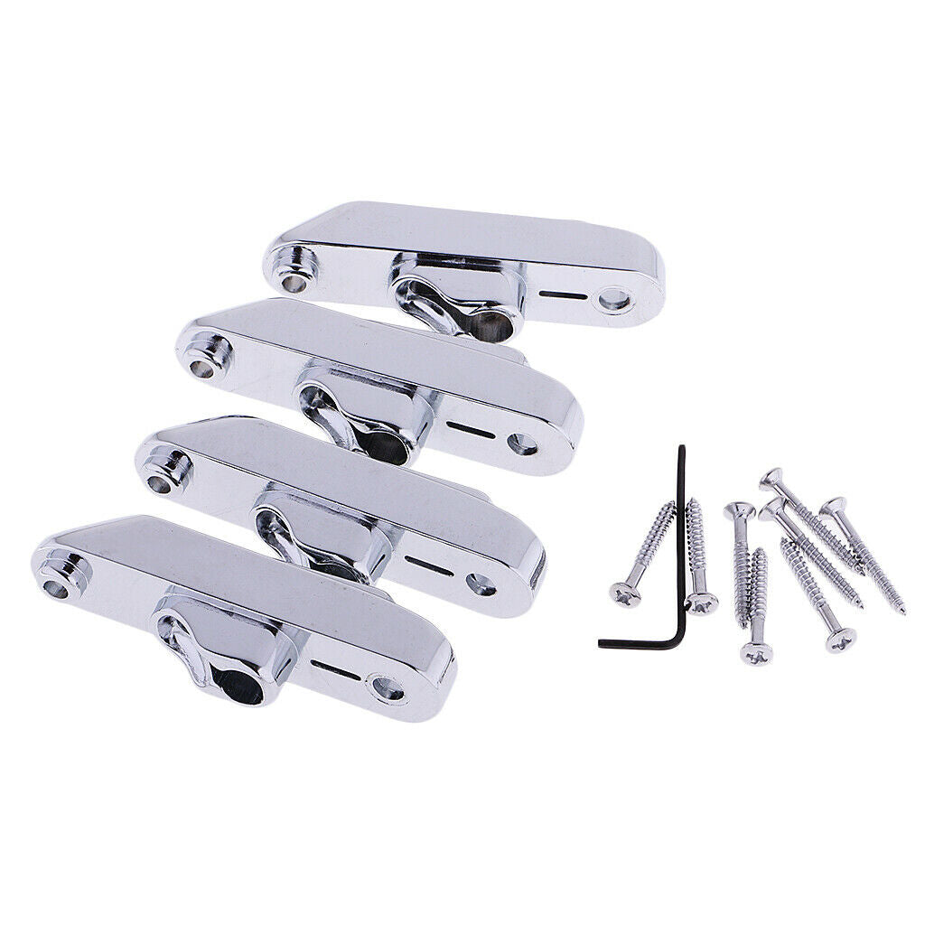 1 Set Zinc Alloy 4 Strings Bridge Individual String Bridge for Electric Bass