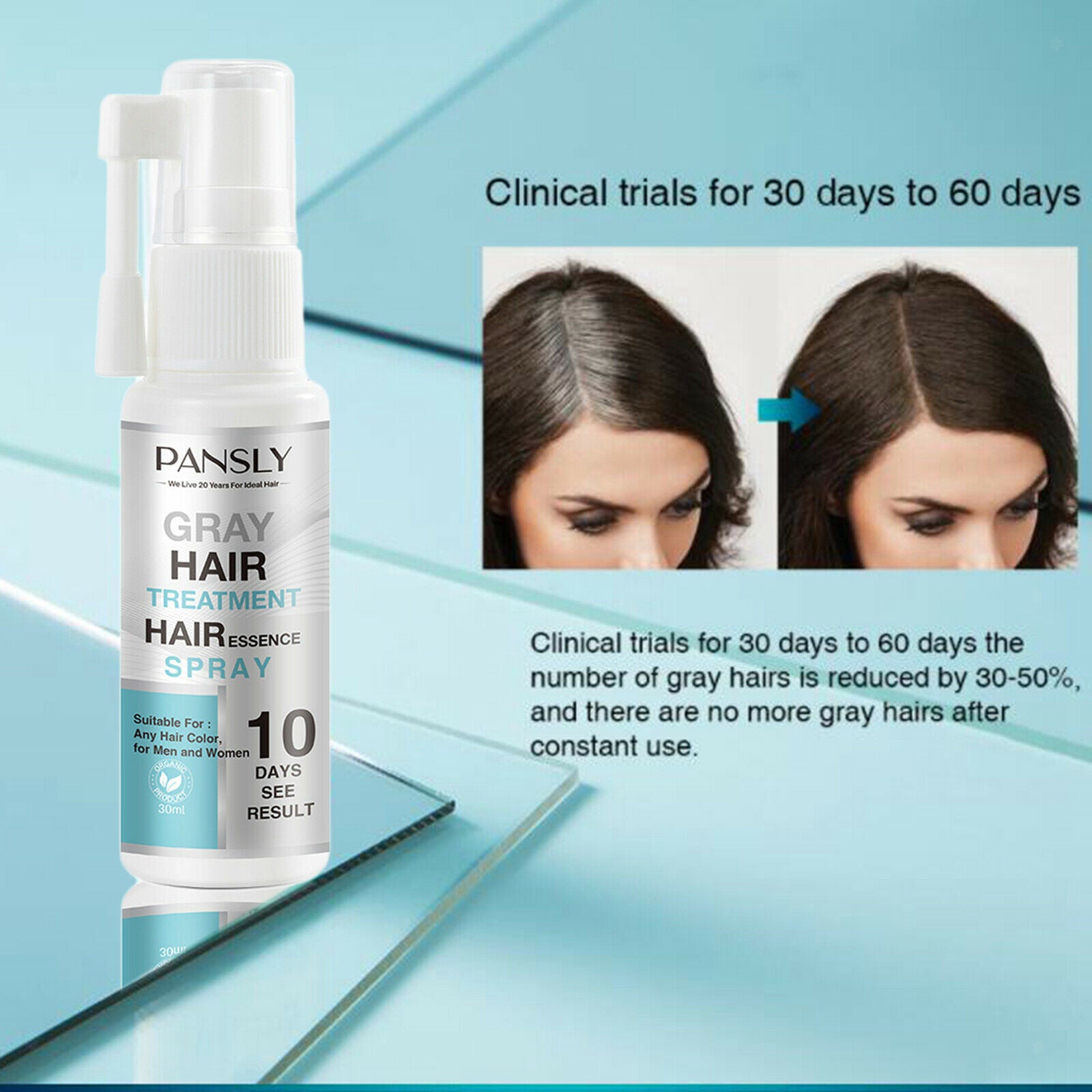 Herbal Cure White Hair Treatment Liquid Spray Change Nourishes Repairs
