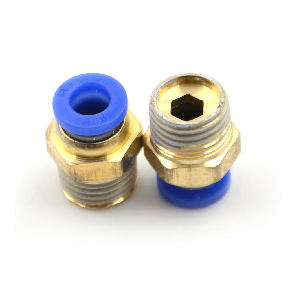 5PCS Male 1/4" - 6mm Straight Push in Fitting Pneumatic Push to Connect Air WF