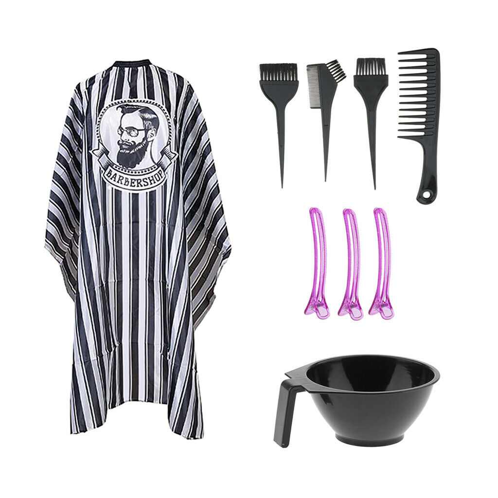 Hair Dyeing Tool Bowl Brush Comb Hair Clips Adjustable Capes Cloth Full Set