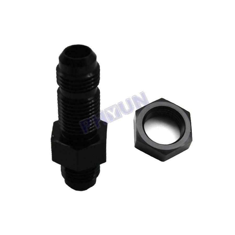 2Pcs -6 AN AN6 Male to Male Straight Bulkhead Fitting w/ Nut Aluminium Alloy