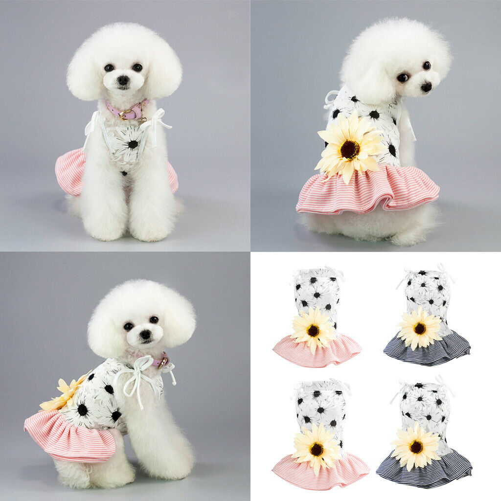 Dog Puppy Skirt Tutu Clothing Wedding Dresses for Spring Summer Pink S