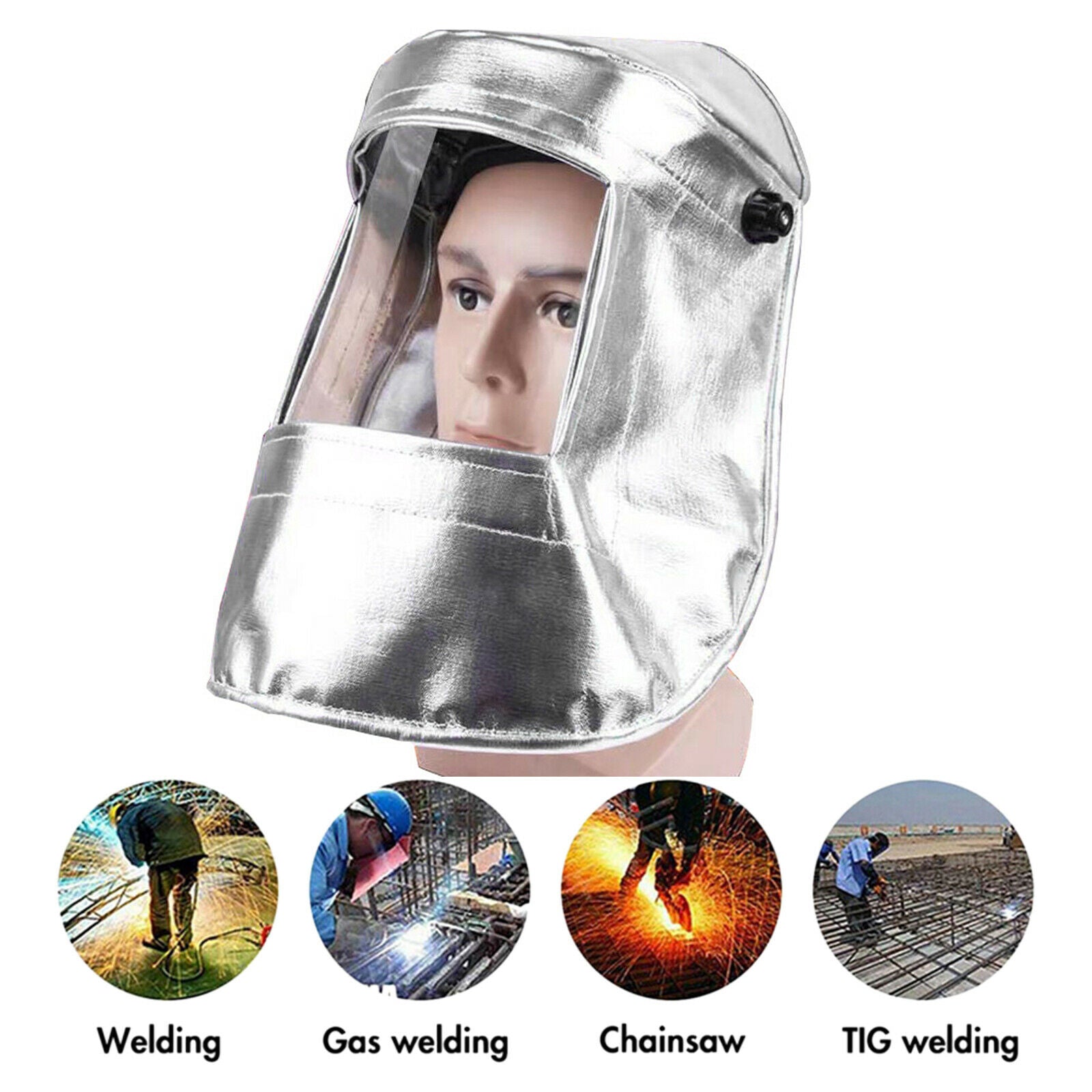 Adjustable Size Full Face Aluminum Foil Welding Helmet Protective Visor