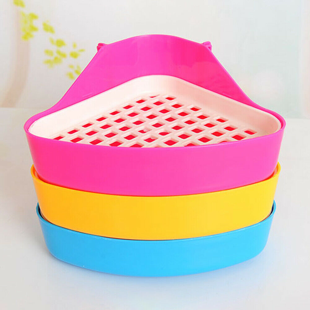 Pet Cat Hamster Rabbit Corner Toilet 2-Layers Triangle Small Animal Pets Litter