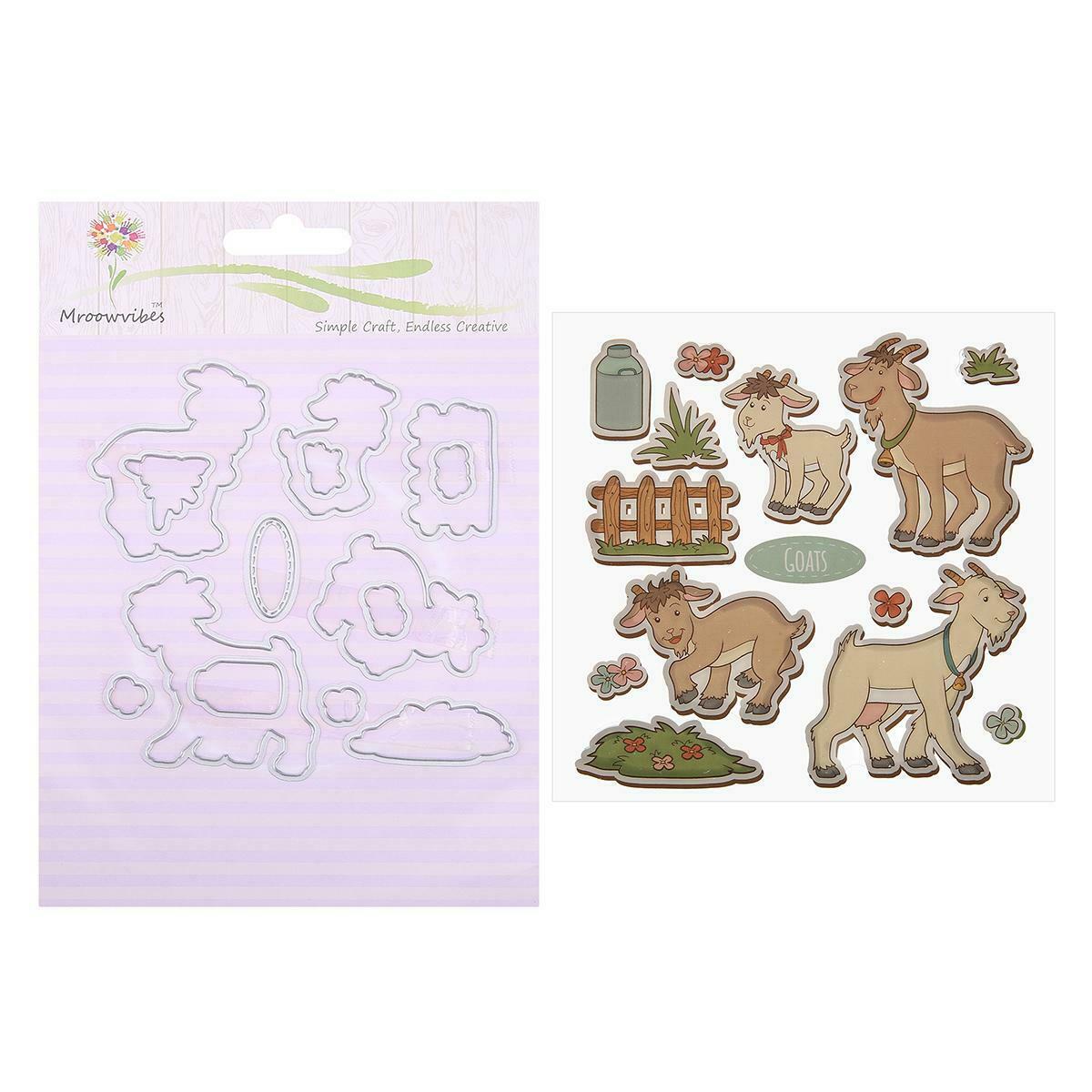 Goat Silicone Stamps Carbon Steel Cutting Dies Stencil Scrapbook Album @