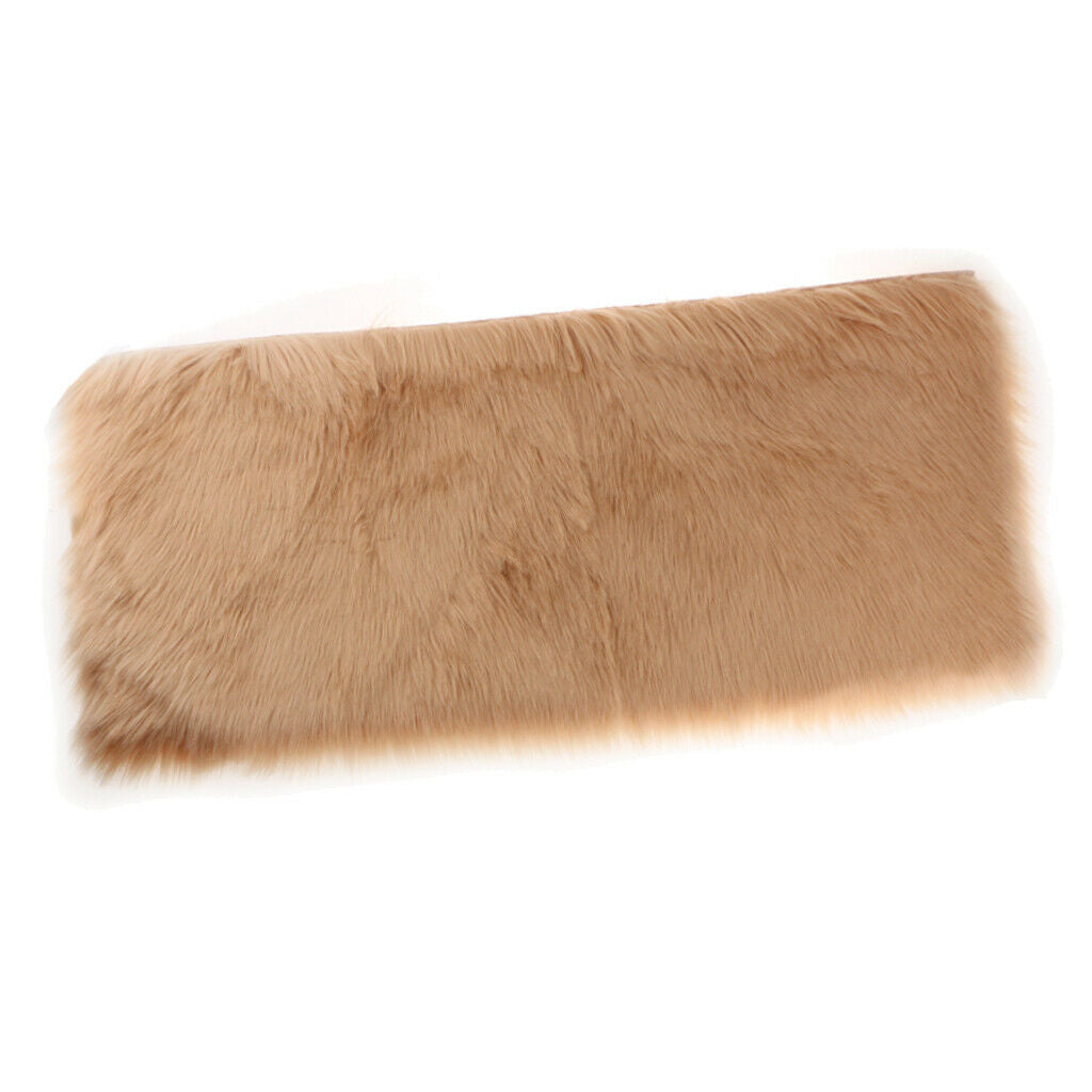 80x50cm Shaggy Sheepskin Rug Soft Non Shed Carpet Rug 5cm Pile Camel