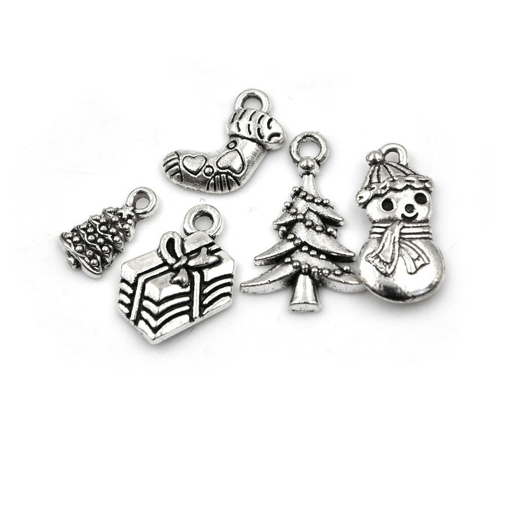 19XTibetan ChristmasTree Snowflake Charm Pendant Diy Necklace Bracelet Cra.l8